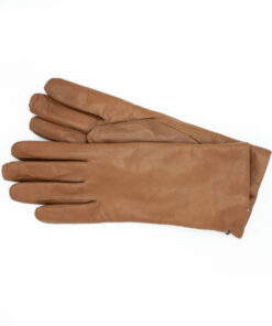 Klassische Lederhandschuhe aus Haarschafnappaleder mit Wollfutter in Almound