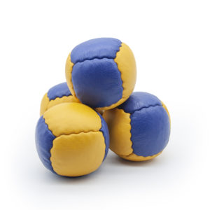 Jonglierbälle aus Rindsleder 4er Set Blau/Gelb Eintracht