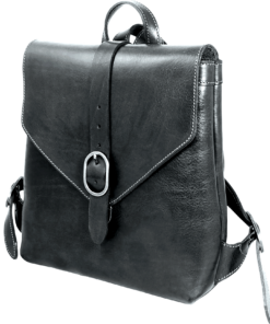 Lederrucksack Backy V in Schwarz