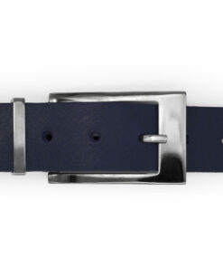 Ledergürtel sehr flach mit blauen Riemen