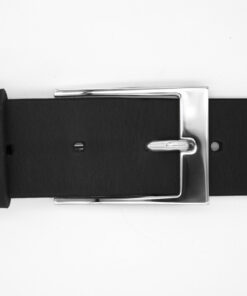 Gürtel mit nickelfreier Schließe mit Lederriemen Schwarz