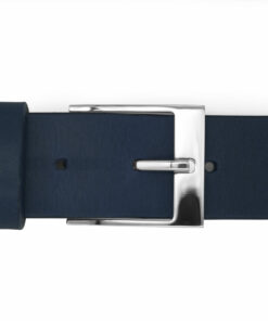 Gürtel mit nickelfreier Schließe und dunkelbleuen Lederriemen