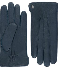 Hirschleder Herrenhandschuh in Blau
