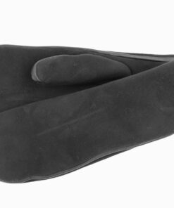 Curly Lammfell Fäustlinge in Schwarz