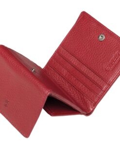 Esquire Wiener Schachtel 0039 Hirschleder Damen Geldbörse in rot und schwarz