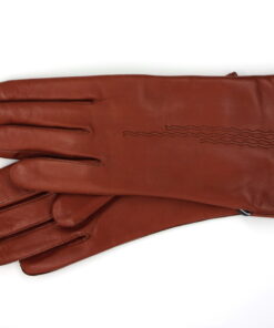 Haarschaflederhandschuhe für Damen Farbe Cognac