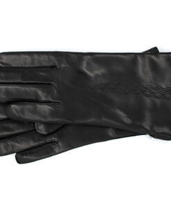 Haarschaflederhandschuhe für Damen Farbe Schwarz