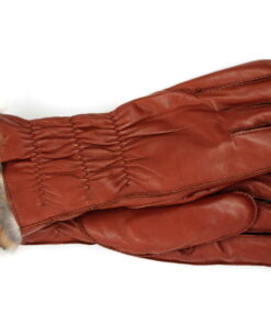 Damenhandschuhe mit Orylagfutter Farbe Cognac