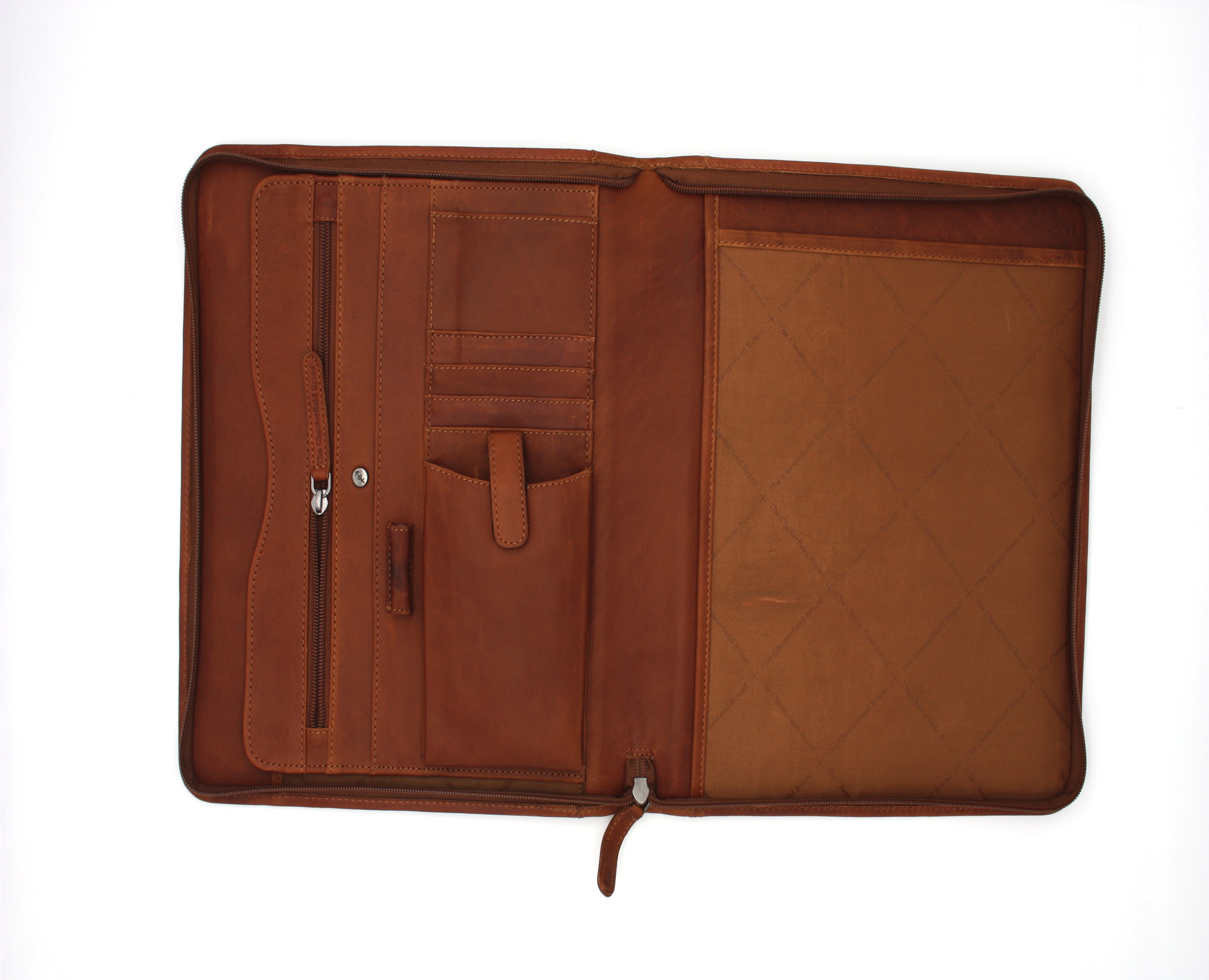 Schreibmappe mit umlaufenden RV Innenansicht