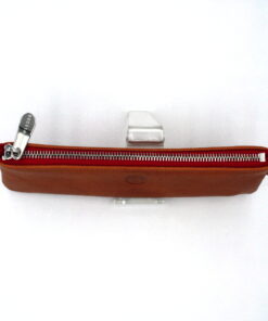 Sonnenleder Schreibetui Boldt in Natur mit RV Rot