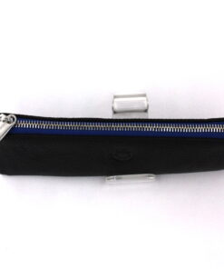 Sonnenleder Schreibetui Boldt in Schwarz mit RV Blau