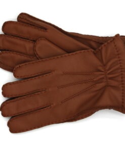 Herren-Hirschlederhandschuhe mit Wollfutter -200101 in Cognac