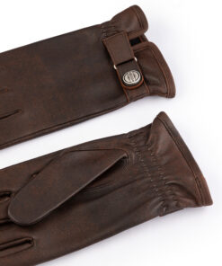 Herrenhandschuh Stanton von Roeckl in Braun Vorder - und Rückansicht