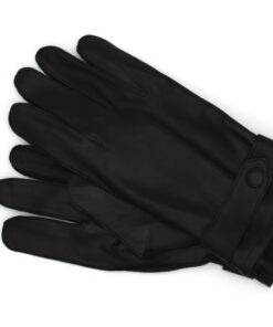 Herrenhandschuhe-mit-Riegel-Haarschafleder in Schwarz